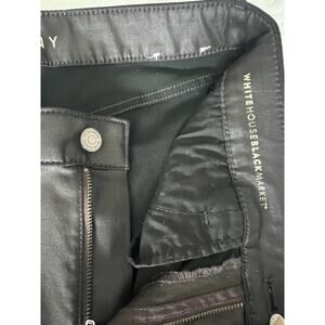 WHBM SZ 6 Hi Rise Coated SKINNY Jean Brown Faux Leather Look 29 In Inseam